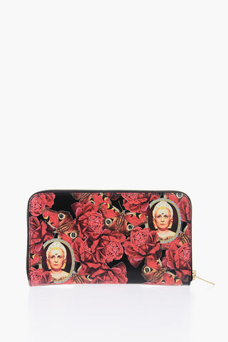 JUN TAKAHASHI portafoglio in pelle stampato con chiusura zip