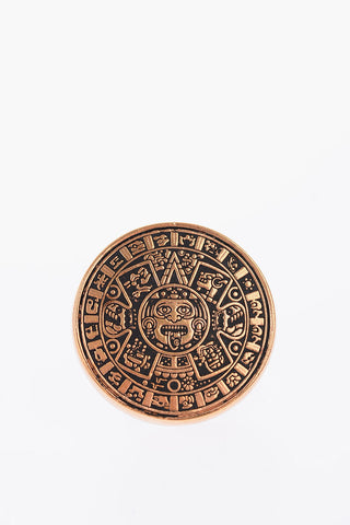 Embossed Motif MAYAN CALENDAR signet Ring