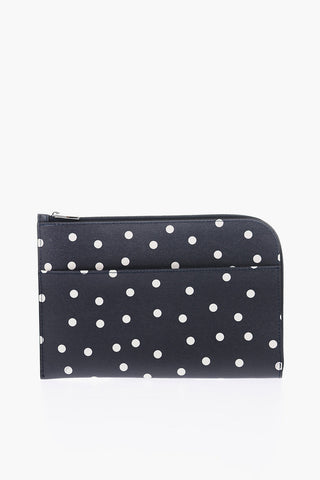 Pouch a Pois in Pelle con Chiusura Zip