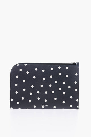 Pouch a Pois in Pelle con Chiusura Zip