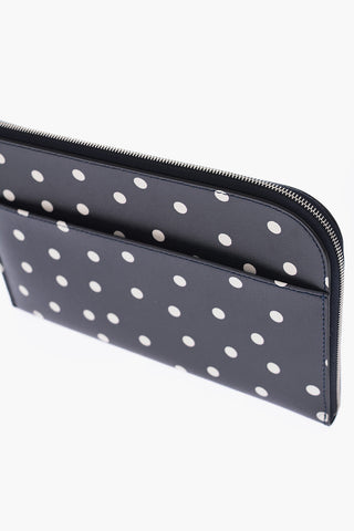 Pouch a Pois in Pelle con Chiusura Zip