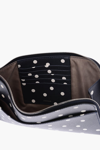 Pouch a Pois in Pelle con Chiusura Zip
