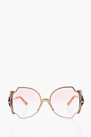 Squared Sunglasses with Leather Removable Details