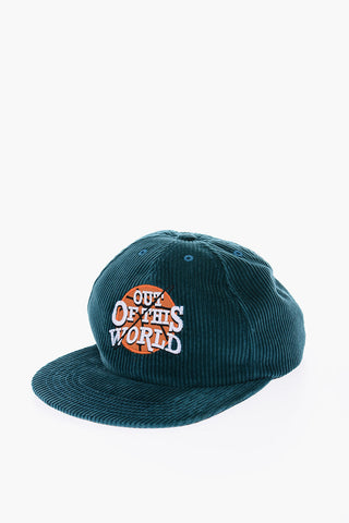 Corduroy cap with embroidery