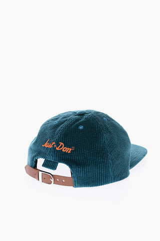 Corduroy cap with embroidery
