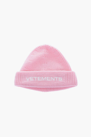 Beanie in lana merino con logo ricamato