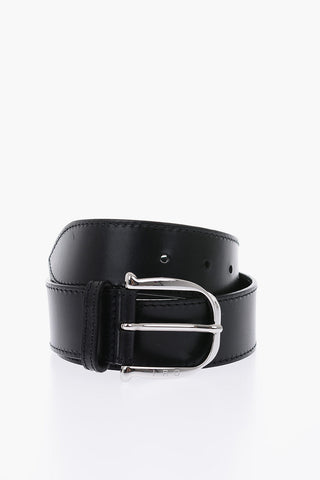 40mm solid color leather belt