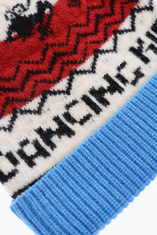 Beanie in lana ricamato