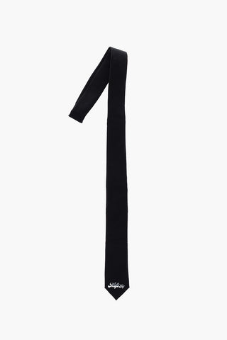 logo printed virgin wool tie
