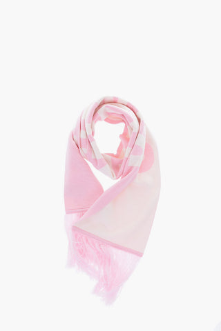 two-tone fringed scarf