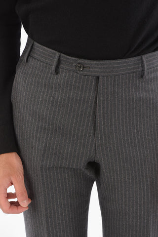 CC COLLECTION pinstriped virgin wool RIGHT side vents 2-button suit drop 7R