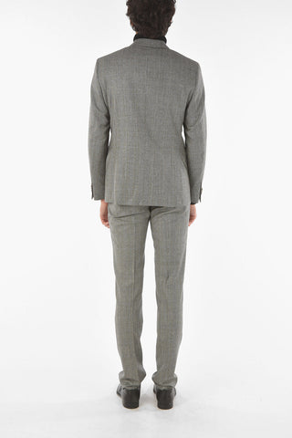 CC COLLECTION district check virgin wool side vents notch lapel RIGHT 2-button suit drop 7R