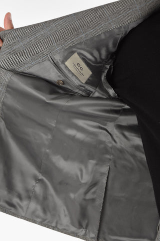 CC COLLECTION district check virgin wool side vents notch lapel RIGHT 2-button suit drop 7R