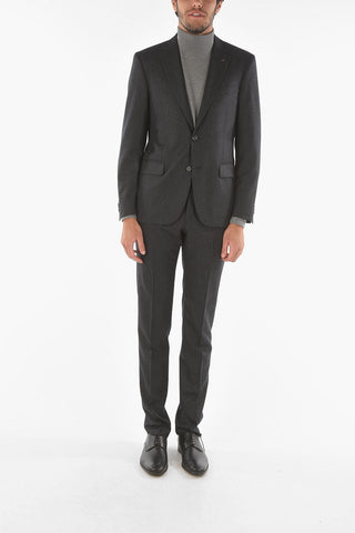 CC COLLECTION pinstriped RIGHT side vents notch lapel 2-button suit drop 7R