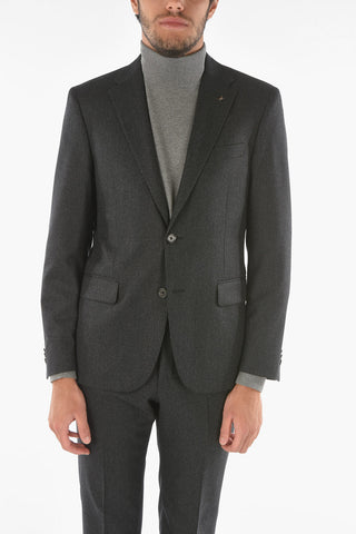 CC COLLECTION pinstriped RIGHT side vents notch lapel 2-button suit drop 7R