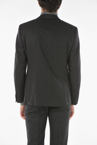 CC COLLECTION pinstriped RIGHT side vents notch lapel 2-button suit drop 7R
