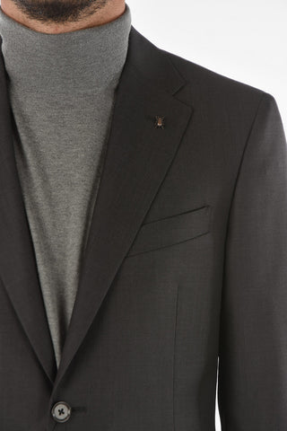 CC COLLECTION virgin wool RIGHT side vents 2-button suit drop 7R