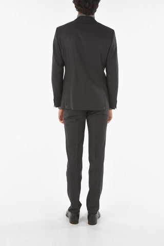 CC COLLECTION virgin wool RIGHT side vents 2-button suit drop 7R