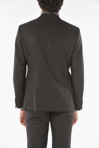 CC COLLECTION virgin wool RIGHT side vents 2-button suit drop 7R