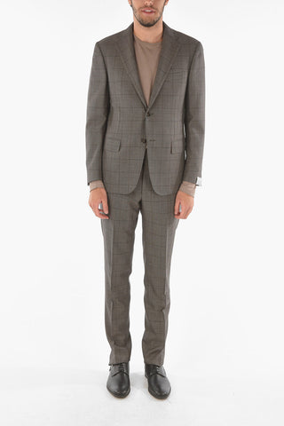 windowpane check hopsack MANTUA side vents suit drop 6R
