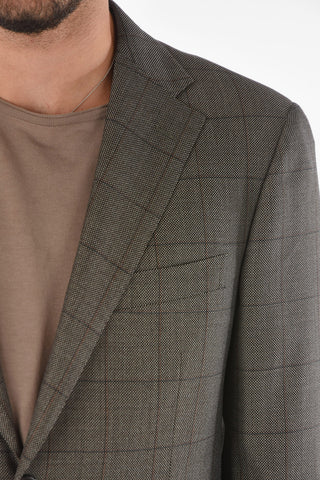 windowpane check hopsack MANTUA side vents suit drop 6R