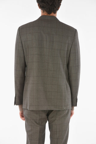 windowpane check hopsack MANTUA side vents suit drop 6R