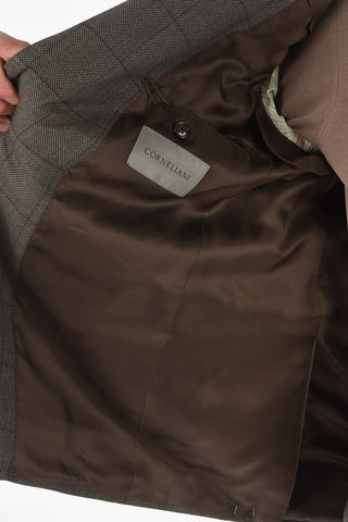 windowpane check hopsack MANTUA side vents suit drop 6R