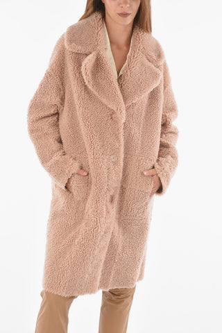Leather Reversible Shearling Coat with Visible Trimmings