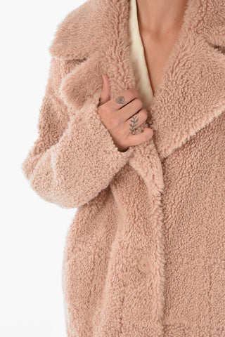 Leather Reversible Shearling Coat with Visible Trimmings
