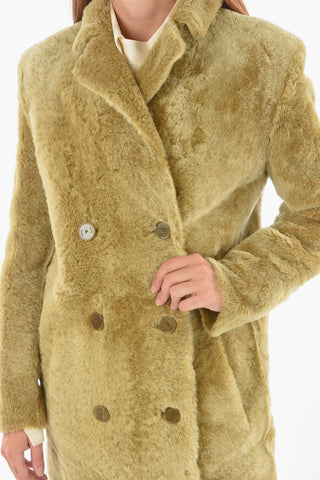 Furred Double-breasted Shearling Coat