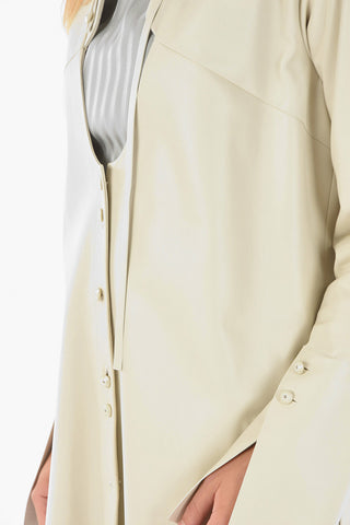 Leather Destructured Blazer with Lace Detail