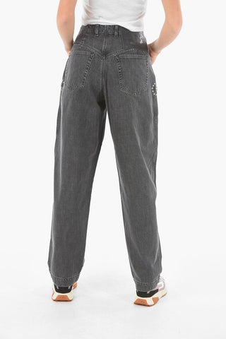 Jeans D-CONCIAS-SP5 a 1 Pince con Borchie 21cm L.32
