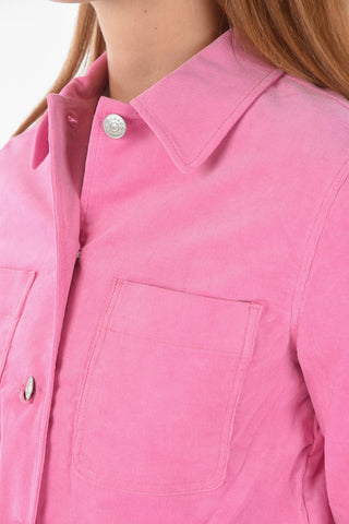 double breast pocket velvet BUI overshirt