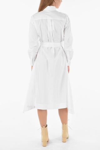 hidden closure shirt dress with belt