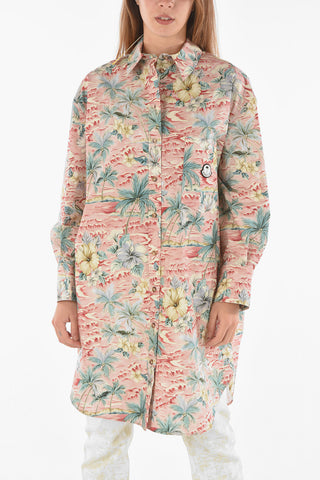8 GENIUS Camicia Floreale Oversized con Taschino