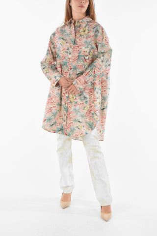 8 GENIUS Camicia Floreale Oversized con Taschino