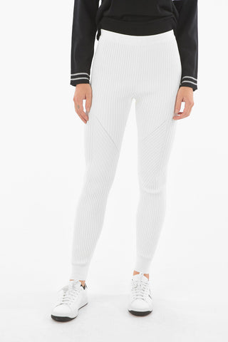 Ribbed Bodycon Leggings with logoed band at the waist