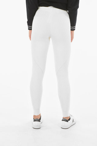 Ribbed Bodycon Leggings with logoed band at the waist