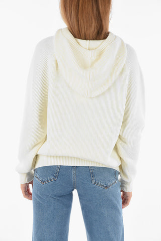 Ribbed Sweater with Hood