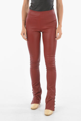 Leather Pants with Ankle Buttons