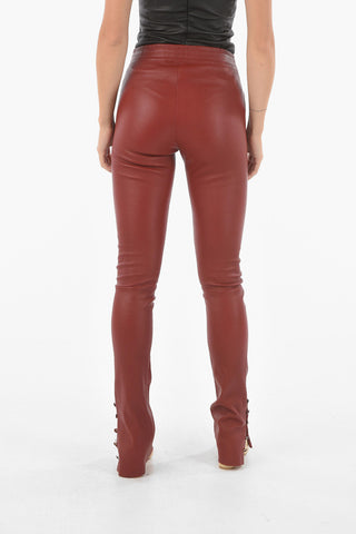 Leather Pants with Ankle Buttons