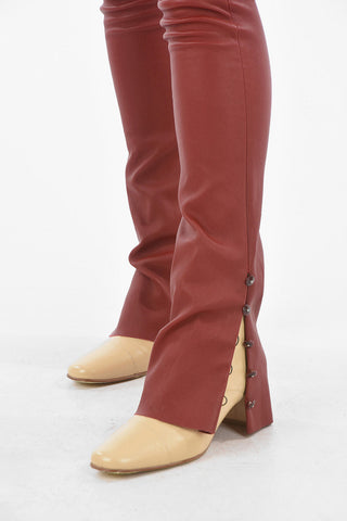 Leather Pants with Ankle Buttons