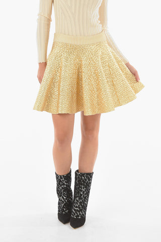 Wool Circle Skirt Metallic Effect
