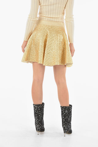 Wool Circle Skirt Metallic Effect
