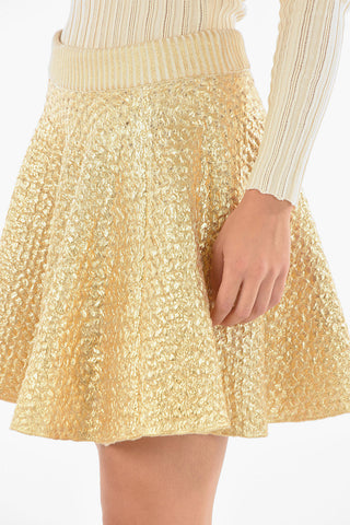 Wool Circle Skirt Metallic Effect