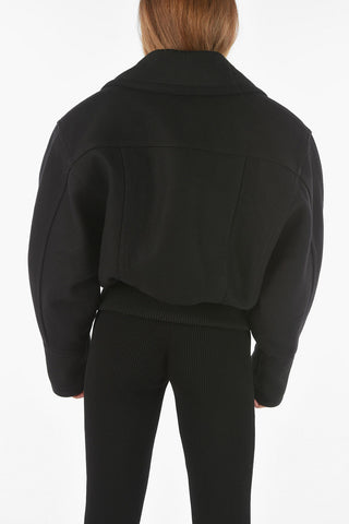 Wool Cropped Padded Coat