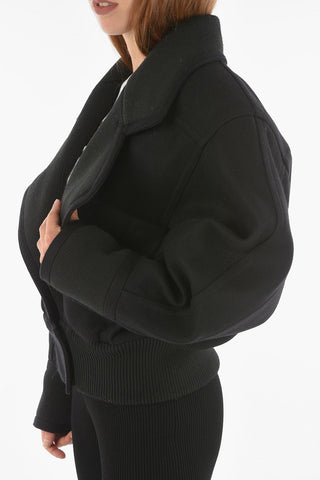 Wool Cropped Padded Coat