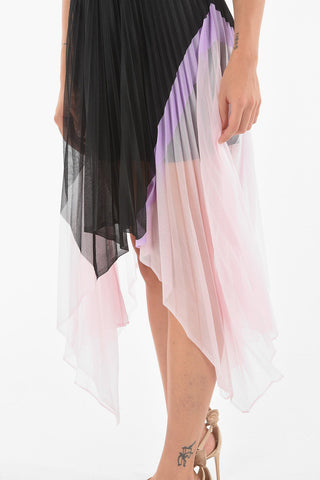 Vestito asimmetrico con dettagli plissè