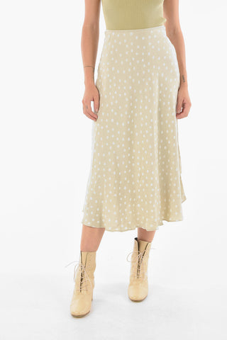 drawstring waist polka dots ALSOP flared skirt