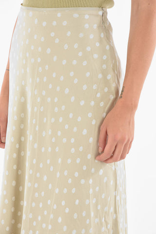 drawstring waist polka dots ALSOP flared skirt